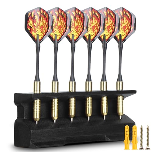 Enjoyard 2-in-1 Wooden Dart Holder and Wall Dart Holder Decoration Dart Holder Display Rack for Darts Holder Dart Holder for Home Playroom (Black 15 x 3.7 x 5.8 cm)