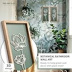 3D Floral Green Wall Art (Set of 2) Lightweight, Wooden Ready-to-Hang Boho Framed Wall Art for Bathroom, Bedroom, Living Room or Office – Premium Sage Green Farmhouse Decor – Gift-Boxed - Image 2
