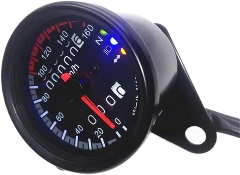 Motorcycle Odometer Gauge Universal Motorcycle Odometer Tachometer Gauge LED Backlight Dual Speed Speed Meter