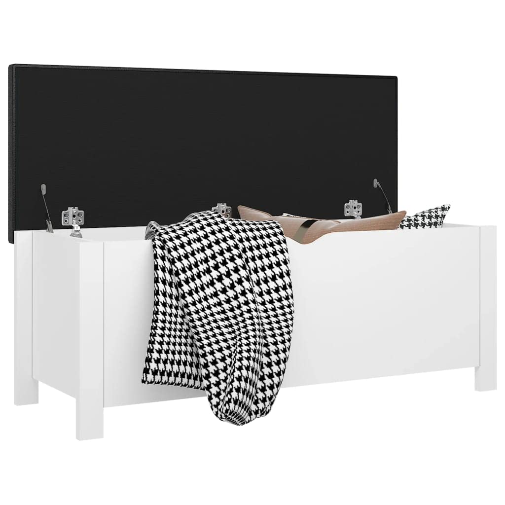 Genérico Caja de Almacenamiento cojín contrachapada Blanco 105x40x45 cm,Mobiliario,Armarios y Almacenamiento,Baúles de almacenamiento-326768