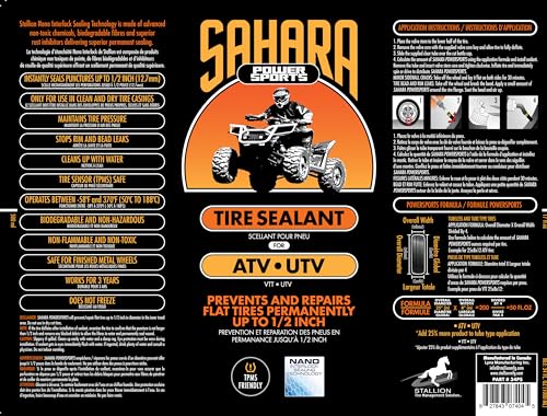 Image of Sahara Power Sport Tire and Tube Sealant Puncture Repair Sealant, Prevent and Repair, Suitable for Non-Highway Tires and Tubes, Non-Toxic, Eco-Friendly, 34oz Bottle