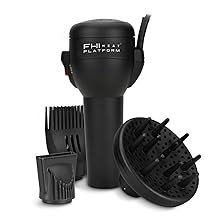 FHI Heat Platform Blow Out Handle-Less Negative Ion Hair Dryer Lightweight Blow Dryer w/ HydraHeat for Frizz-Free Styles Hairdryer with Diffuser Attachment, Nozzle, Comb Handleless Hair Dryer