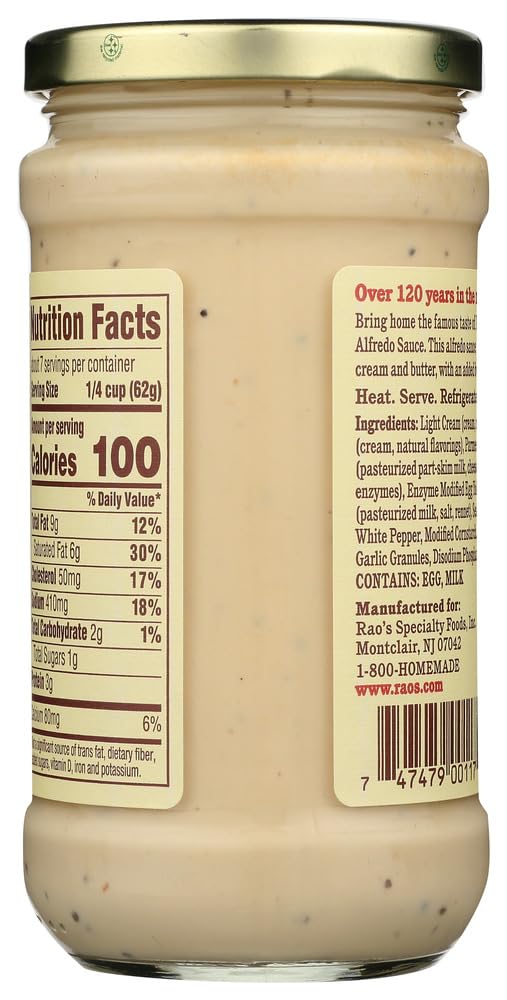 Rao's Homemade Roasted Garlic Alfredo Sauce, 15 Ounce, 6PK