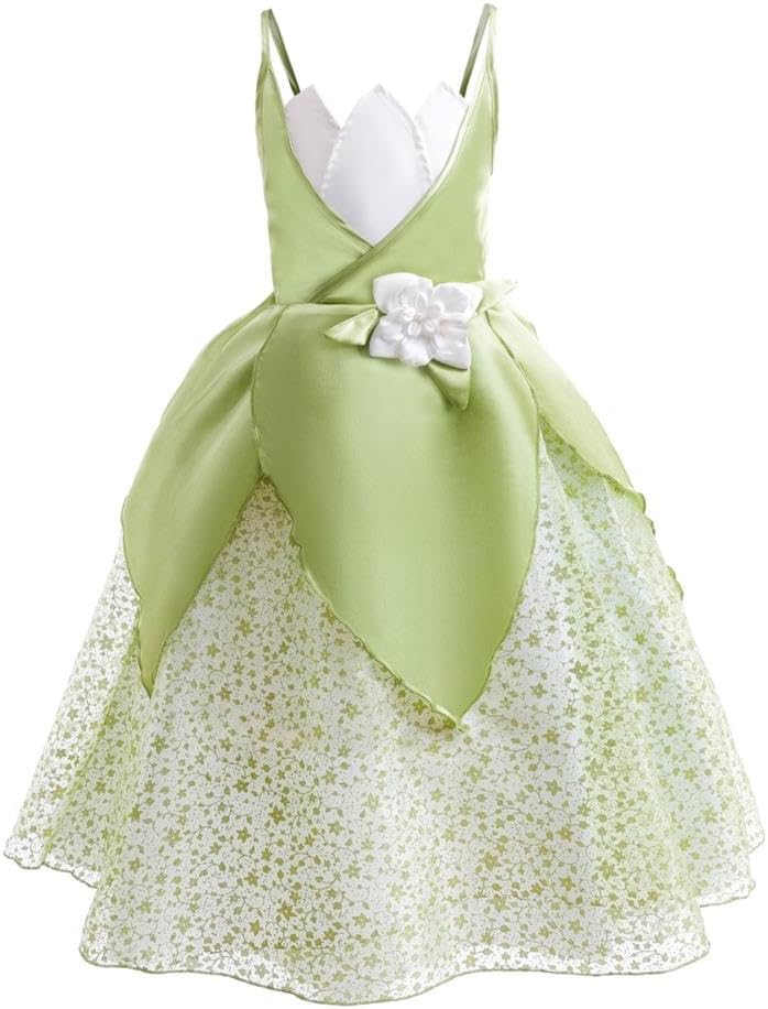 Dressy Daisy Little Girls Frog Princess Fancy Dress Up Birthday Party Halloween Costume with Accessories, Green