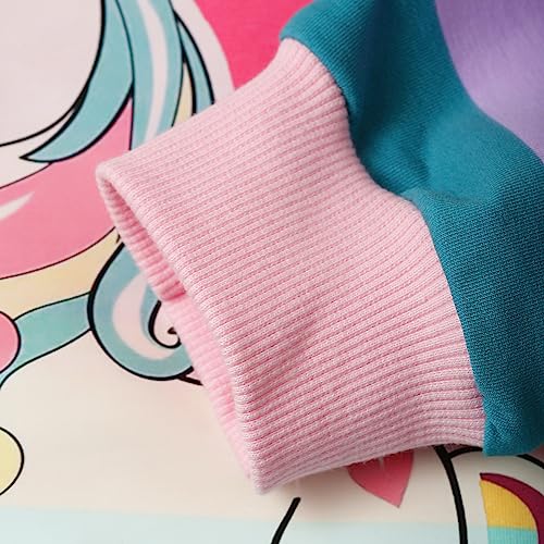 Image of Girls Fall Winter Outfits Cartoon Animal Long Sleeve Crewneck Sweatshirt Top+Sweatpant 2 Piece Clothing Set 3-9T
