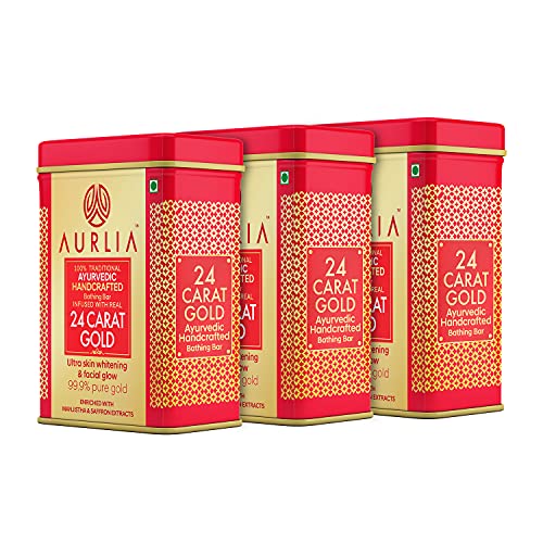 Image of 24 Carat Gold Ayurvedic Handcrafted Bathing Bar For All Skin Types -100g* 2pcs (200g)