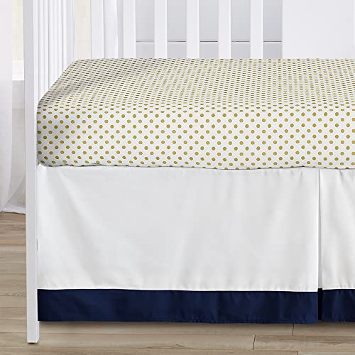 Navy Blue, Gold, And White Patchwork Big Bear Boy Baby Crib Bedding Set By Sweet Jojo Designs - 4 Pieces #TOP3