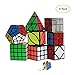 YGZN Speed Cube Set 8 Pack 2x2 3x3 4x4 Speed Cube ,Megaminx Pyramid Skewb lvy Cube Mirror Cube Smooth Speedcubing Magic Cube Puzzle for Adults And Kids, for 3x3 Cube Keychain (9 Pack)