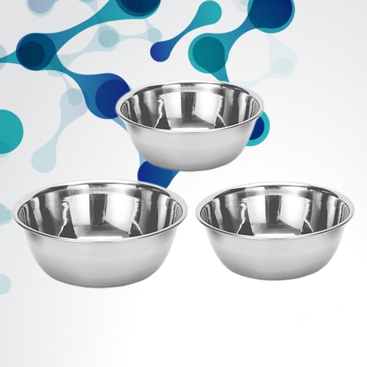 Amosfun 3pcs Stainless Steel Medicine Bowls and Laboratory Use Multipurpose Treatment Bowls with Easy Cleaning Feature for Home and Lab