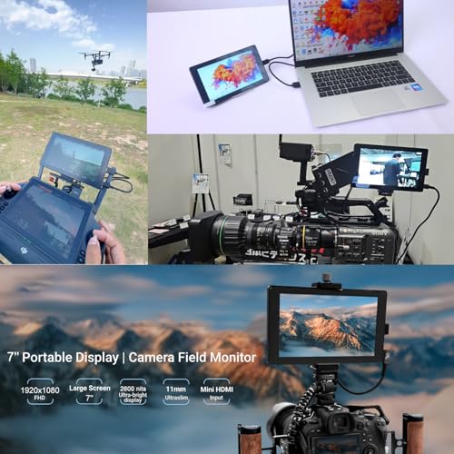 Moniteur de champ robuste 7" HD IPS 1920x1080 pour production vidéo