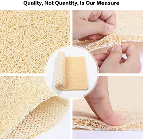 Idyfodol Loofah Shower Mat Non Slip Anti Mould PVC Machine Washable Bath Mats for Inside Shower-60 × 40 cm (Beige)