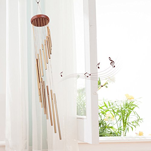 Srliya 28 × 16 × 4 18 Tubos de Metal Vento Ao Ar Livre Interior Jardim Pátio Varanda Decoração Prese