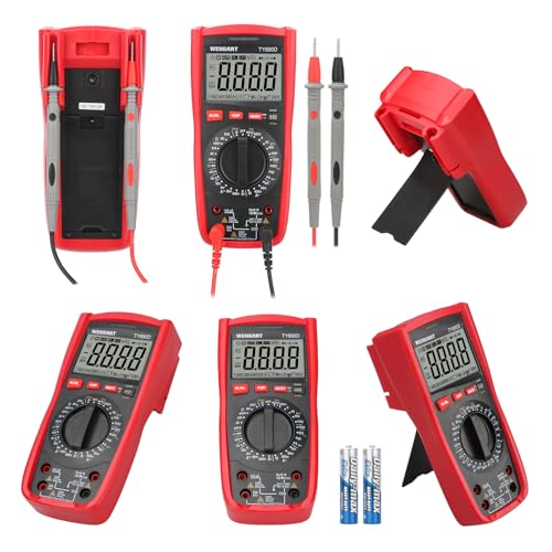 Image of Wengart Digital Multimeter, 1000V AC /DC Manual-Ranging Tester for Voltage, Current, Resistance, Capacitance & Frequency, Professional NCV & Transistor Checker with hFE, LCD Display for HVAC & Solar PV