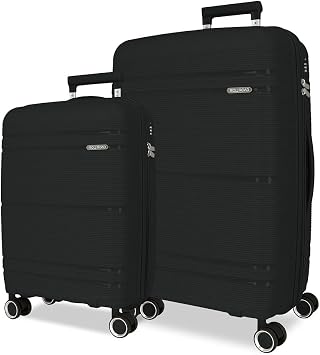 Suitcase Set, Black/White, One Size