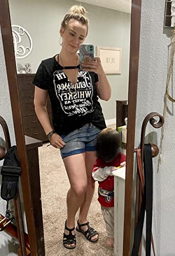 Hollow Out T Shirts for Women Western Graphic Shirts Country Cowgirls Shirts Casual Short Sleeve V Neck Tops4