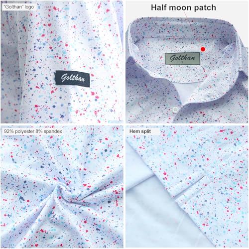 Polo de Golf para Hombre Manga Corta Secado Rápido Rendimiento Transpirable Cuello Rigido miniatura 5
