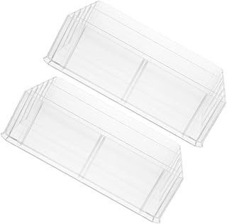2 Pcs Acrylic Cash Organizer Box with Removable Multi-grid Compartments Transparent Money Tray for Bills and Coins Storage for Home and Office