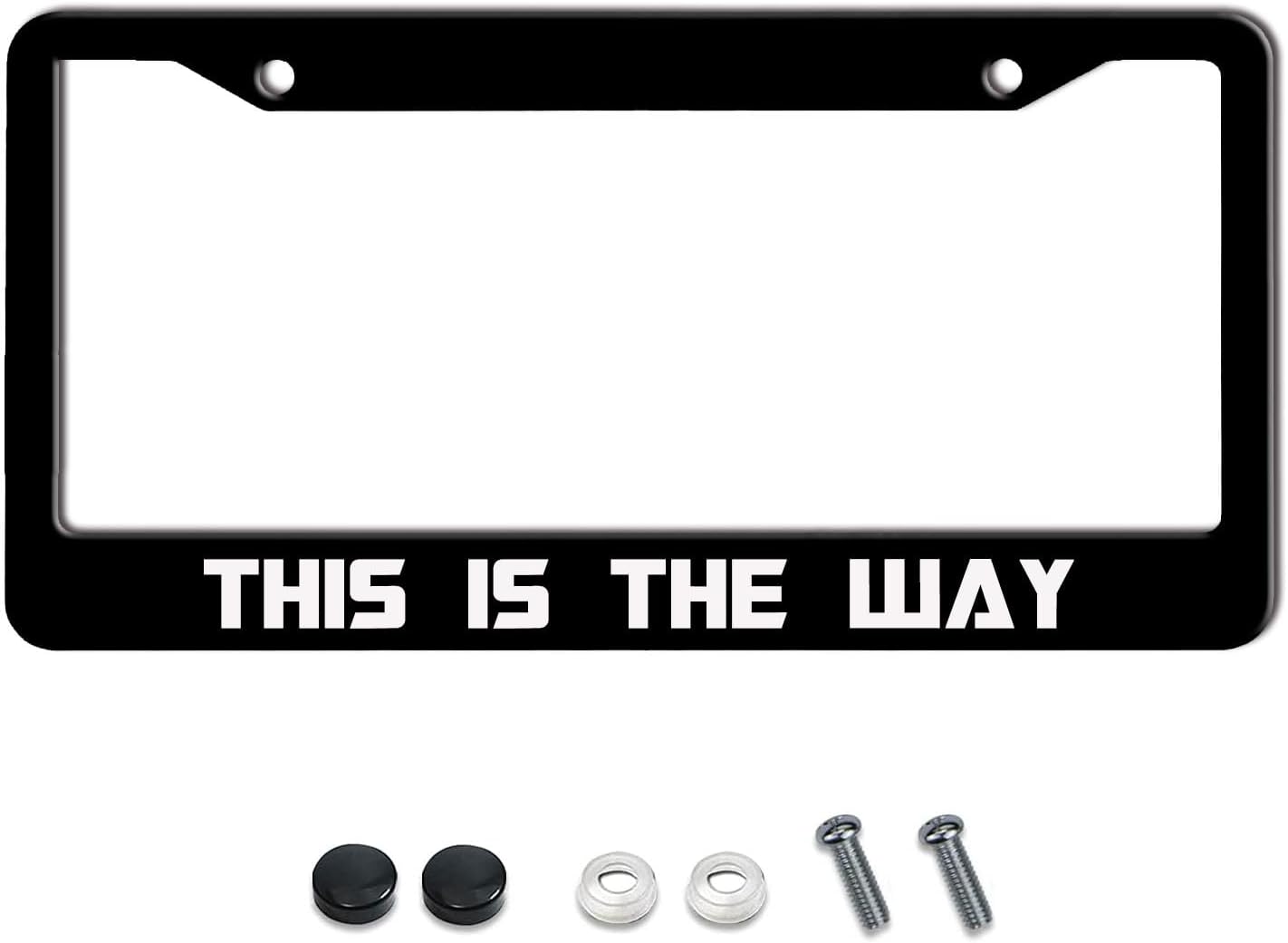 This is The Way Funny License Plate Frame Stainless Steel License Plate Frames for Car Decorative Parts Rustproof Cover for Standard Us Canada License Plate Holder 12x6 Inch