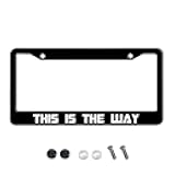 AUCCMORLY This is The Way Funny License Plate Frame Stainless Steel License Plate Frames for Car Decorative Parts Rustproof Cover for Standard Us Canada License Plate Holder 12x6 Inch