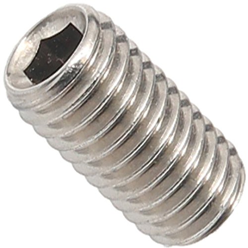1/2-13 x 2 Socket Set Screws, Full Thread, Allen Socket Drive, Stainless Steel 18-8, Bright Finish, Cup Point, Quantity 10 Pieces by Fastenere
