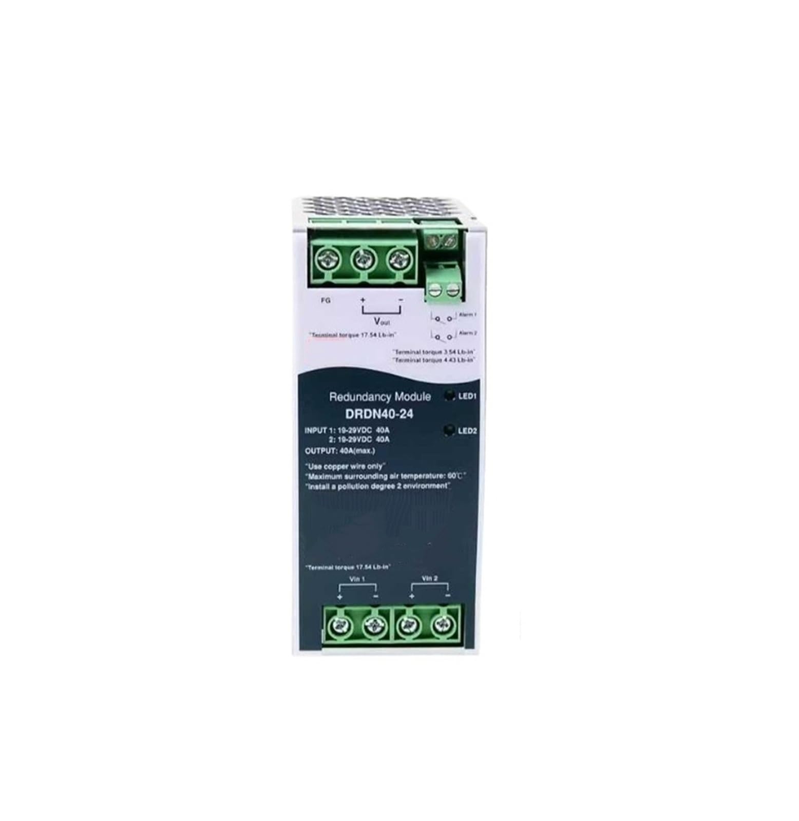 DRDN40-12 Alimentatore switching 12V 40A Modulo ridondante Montaggio su guida DIN