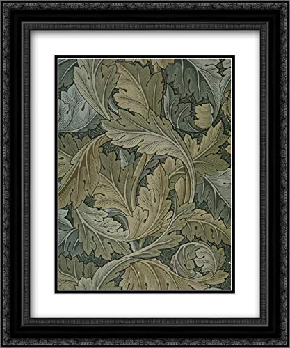 Acanthus Wallpaper 20x24 Black Ornate Frame and Double Matted Museum Art Print by William Morris