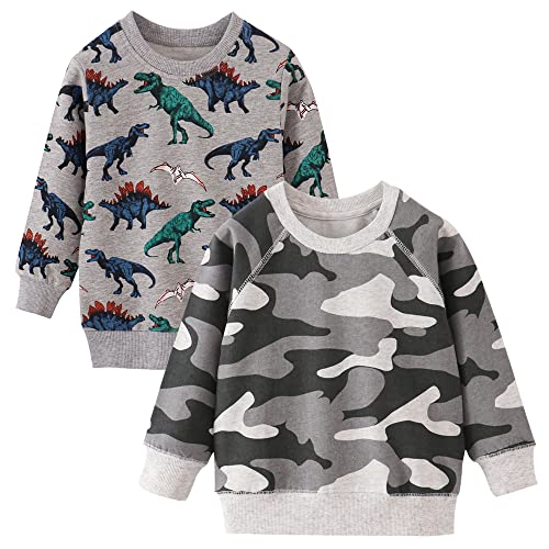 Image of Toddler Boys Crewneck Sweatshirt, Cotton Long-Sleeve Pullover Cartoon Print