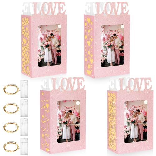 Cadre photo de Saint-Valentin Yerliker avec 4 mini LED lumineuses pour sublimer vos photos