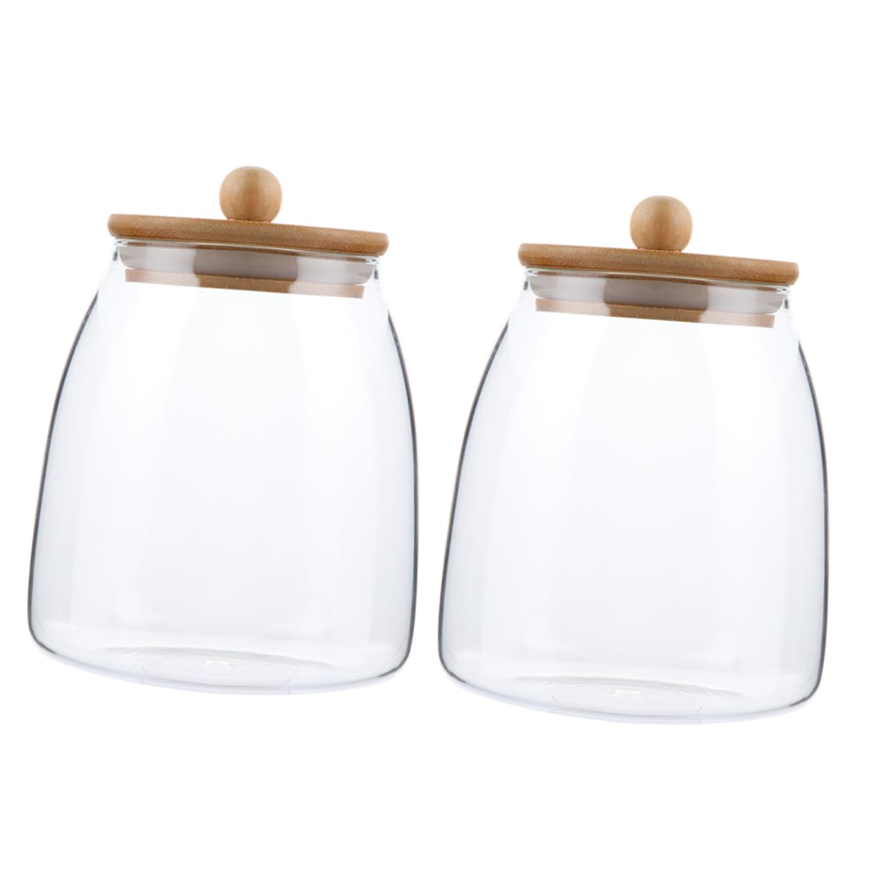 MAGICLULU 2 Stabile Vorratsgläser mit Bambusdeckel 900ml aus Borosilikatglas für Kekse Süßigkeiten und Trockenfrüchte Wiederverwendbar