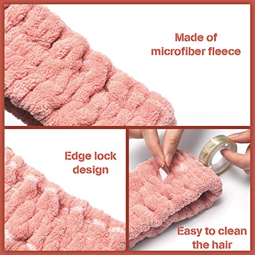 3 Diademas Faciales de Spa para Maquillaje y Lavar Cara Banda Facial de Cabeza para Spa Yoga Ducha Envoltura Elástica para Cabeza para Niña Mujer (Rosa Oscuro, Azul Oscuro, Blanco Lechoso) - imagen 4