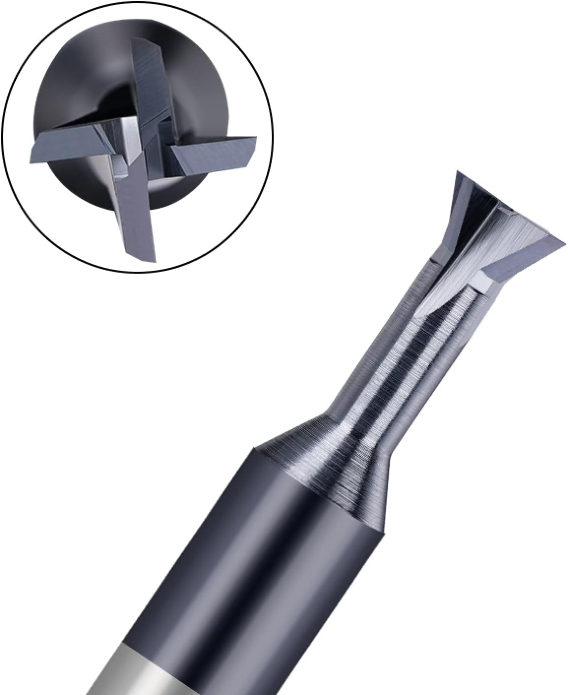 Drill Bit Dovetail Milling Cutter 60 Degrees T Slotting Milling Bit Tungsten Carbide End Mill Metal Machining Milling Tool,D10x60x5x12x60