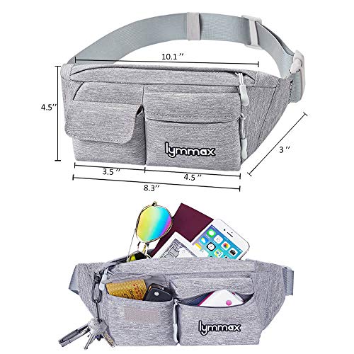 image for Lymmax Fanny Pack 4 Pockets Running Belt Adjustable Water Resistant Wa