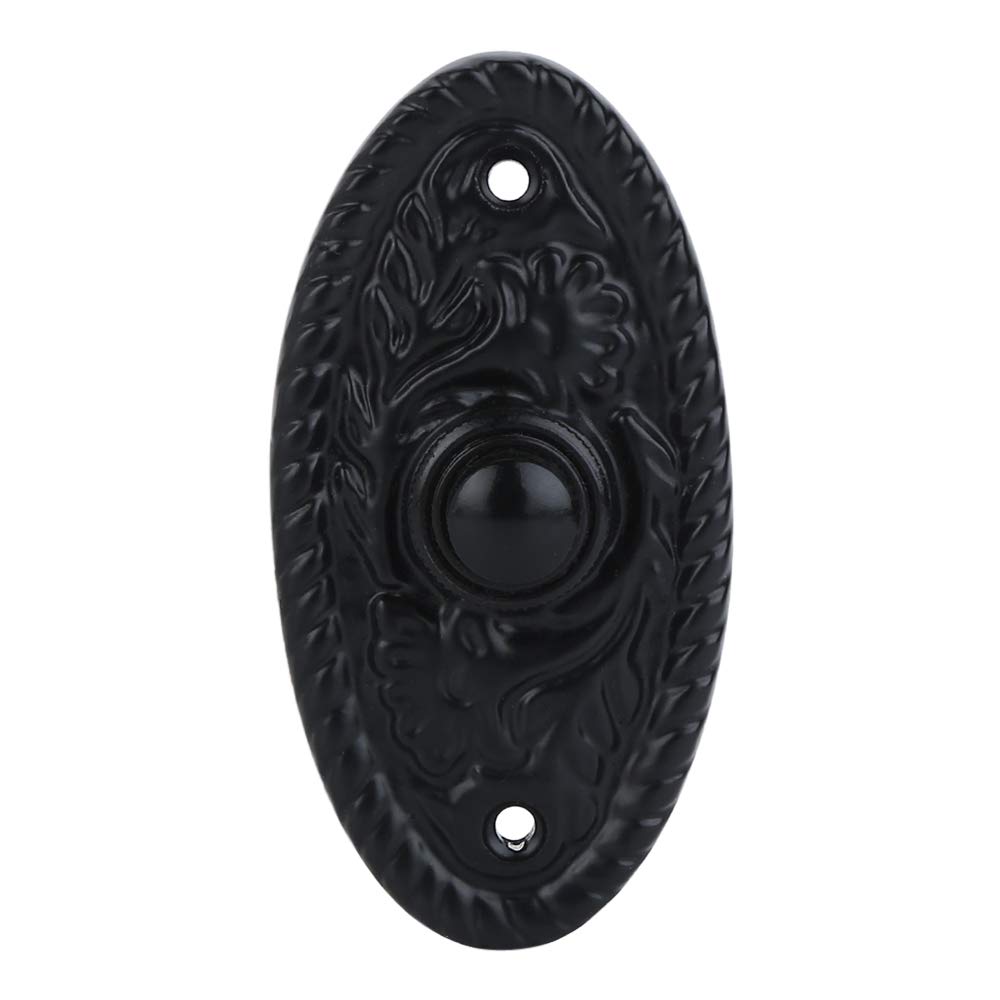 A29 Wired Iron Doorbell Chime Push Button Vintage in Black Powder Coat Finish Vintage Decorative Door Bell with Easy Installation — image 1