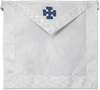 31st Degree with Blue Cross Scottish Rite Masonic Apron - [White]