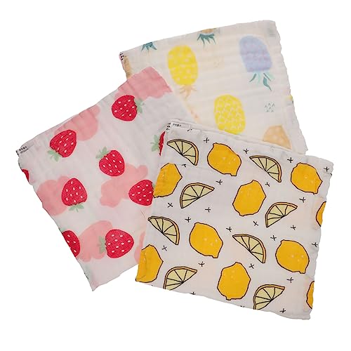 Beaupretty 3Pcs Cotton Towels Multi Functional Face Burp Sweat Towels for Newborns Soft Absorbent for Sensitive Skin for Drool and Care