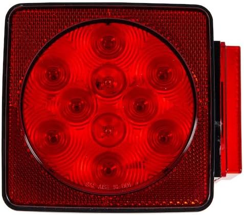 Buyers Products 5625111 Passenger Side 5" Box-Style LED Stop/Turn/Tail Light for Trailers Under 80" ES w