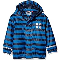 Legowear Boy's Lego Duplo Boy Justice 102 - Rain Jacket Striped Rain Jacket, Blue (Dark Navy), 3 Years (Manufacturer Size:98)
