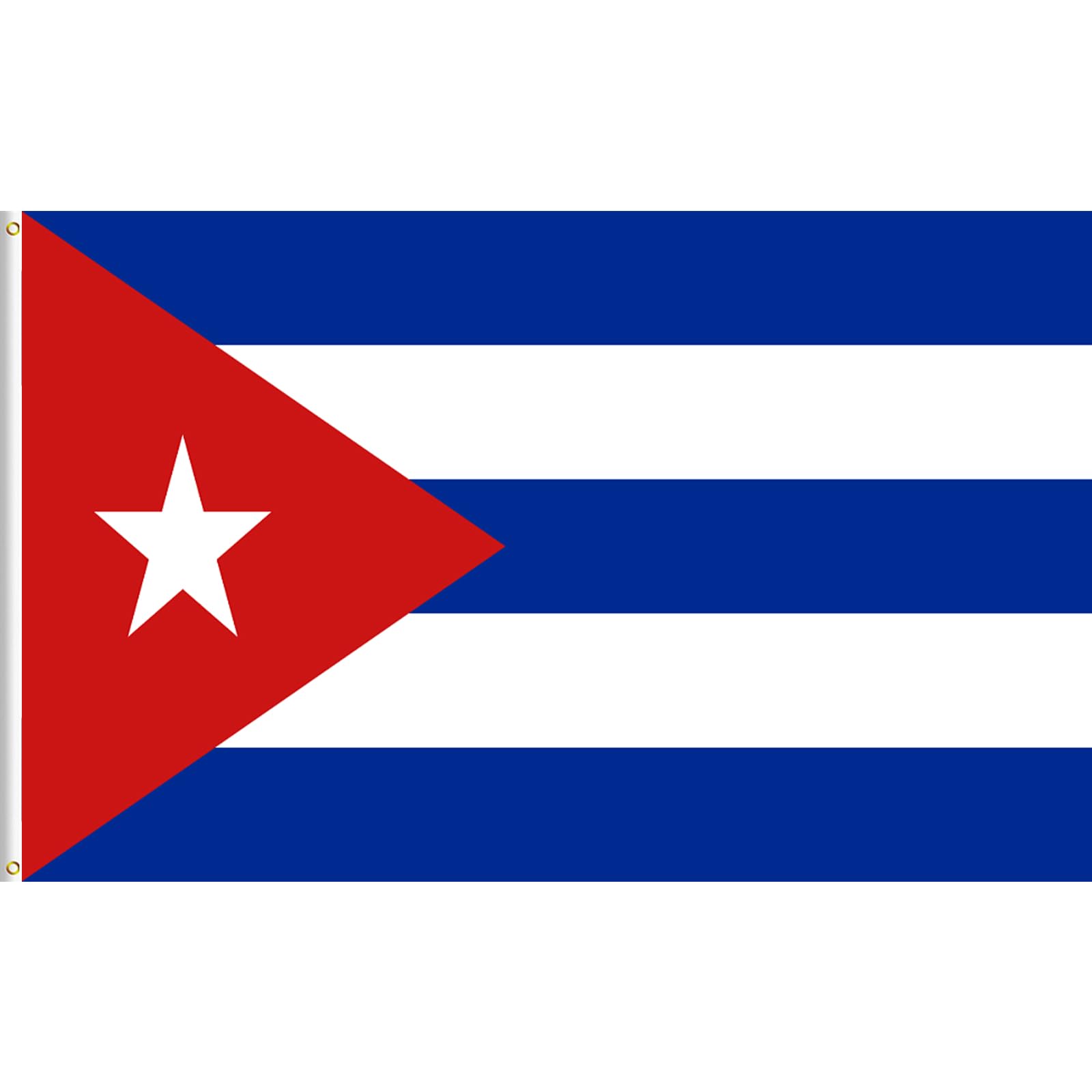 Cuban Flag 5 x 8 FT, 150 x 240 cm Bandera de Cuba Banner, Flag of Cuba, Polyester for Outdoor, Vivid Color, Fade Proof, Durable, with 2 Brass Grommets