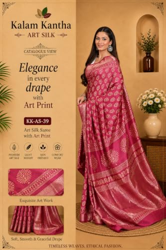KALAM KANTHA STORY TOLD IN STITCHES maheshwari silk saree – image 7