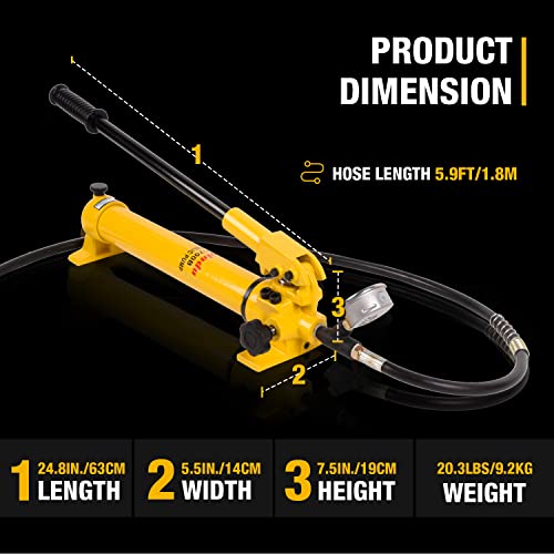 Image of Hydraulic Hand Pump 900cc 10000Psi with Pressure Guage for Hydraulic Lifting Pump, CP-700B