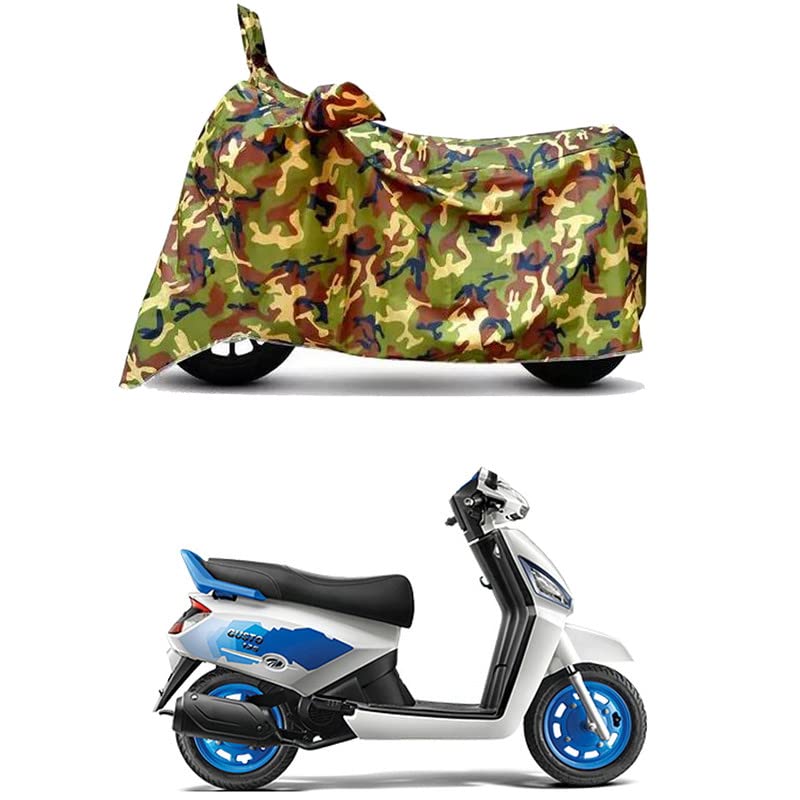 Image of Waterproof 100% PVC Coated Bike Scooty Two Wheeler Body Cover Compatible for Mahindra Gusto VX BS6 /UV-Rays /Heat Protection /Birds Dropping /Scratchproof /Dust Proof [6X6 Jungle Print]