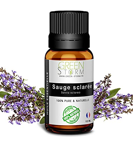 Huile Essentielle de Sauge sclarée - 100% pure et naturelle - HEBBD - Green-storm - 10 ML Cover