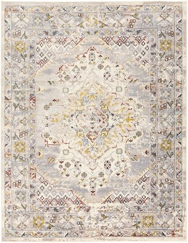 Mark&Day Area Rugs, 8x10 VAR Traditional Taupe Area Rug, Grey Cream Rust Carpet for Living Room, Bedroom or Kitchen (7'10" x 10'3")