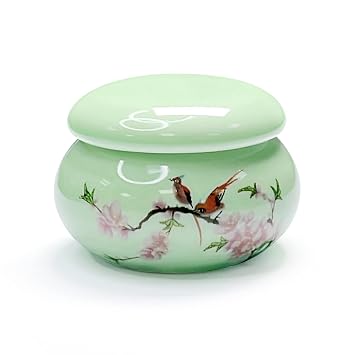 Porcelain Dappen Dish with Lid for Acrylic Liquid Powder Ceramic Cup Nail Liquid Bowl YSHJB008 Green