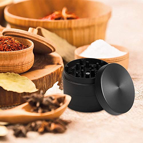 Grinder,4-in-1 Grinder with Pollen Scraper,grinder tool accessories,grinder for spices and seeds kitchen aid,grinder tool (4x3.5cm, Blue)