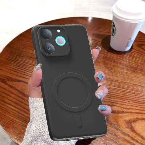 Image of Pikkme Back Cover for Realme P4 Lite 4G Soft Matte Silicone Mag-Safe Design (Mag-Safe Not Support) Camera Protection | Slim Fit Bumper Cover (Black)