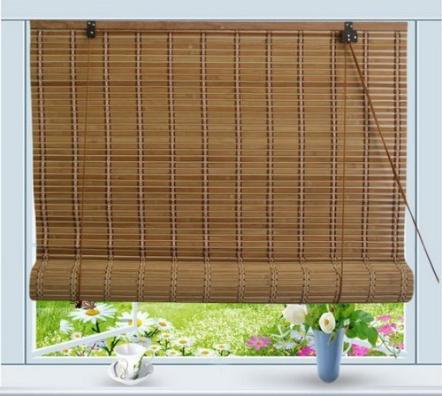 Bamboo Roll Up Window Blind Sun Shade W48