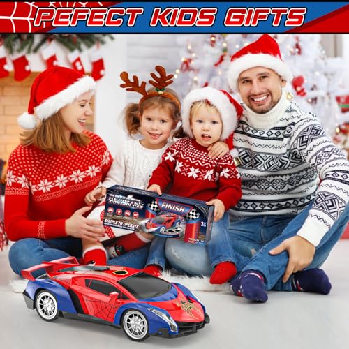 Boocang Remote Control Cars Spider Toys for 3 4 5 6 7 8 Year Old Boys 1:18 High Speed Sports Racing Drift RC Car with LED Light Boys Girls Gifts Age 3-12 Kids Toy Birthday Presents Indoor Outdoor Game - Image 5