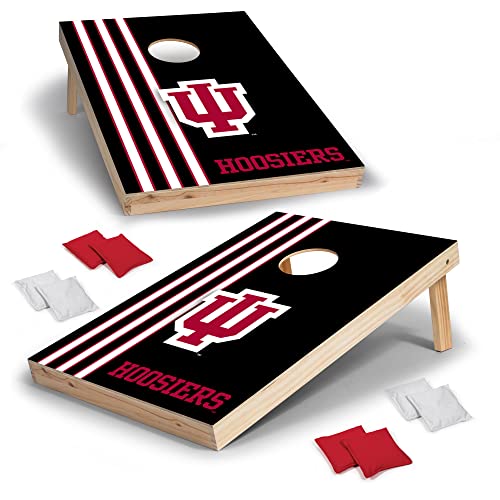 2' x 3' Solid Wood Cornhole Set with Direct Print HD Team Graphics – Great Gift for Any NCAA Fan! Bean Bag Toss Family Outdoor Games – Indiana Hoosiers