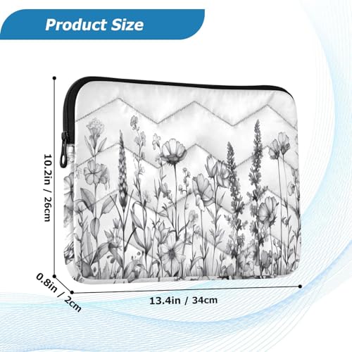 Funda para portátil 13-14 pulgadas con flores y resistencia al agua miniatura 3